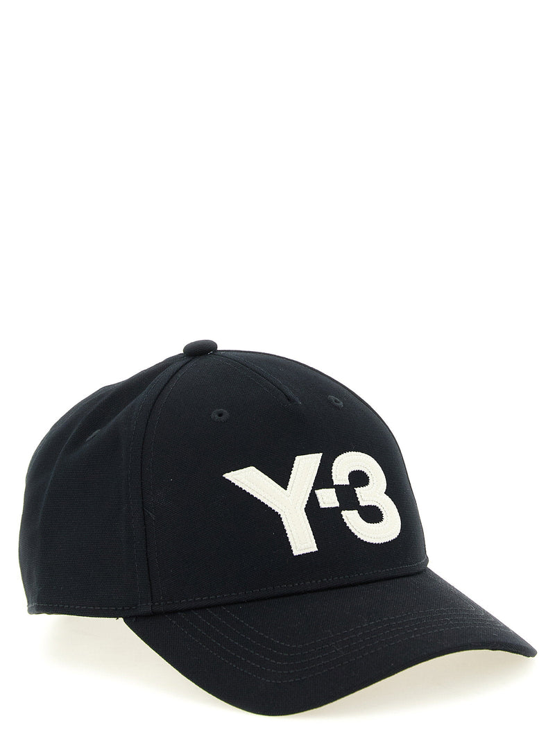 Y-3 Logo-Embroidered Cotton Baseball Cap — Black Canvas Caps