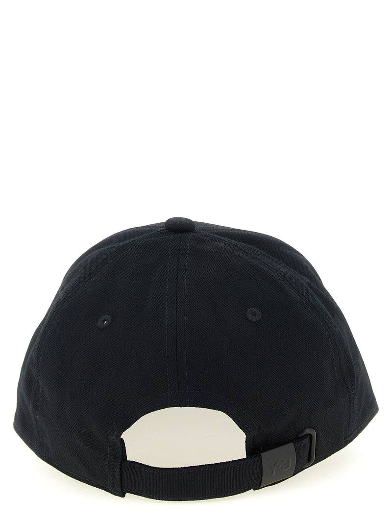 Y-3 Logo-Embroidered Cotton Baseball Cap — Black Canvas Caps