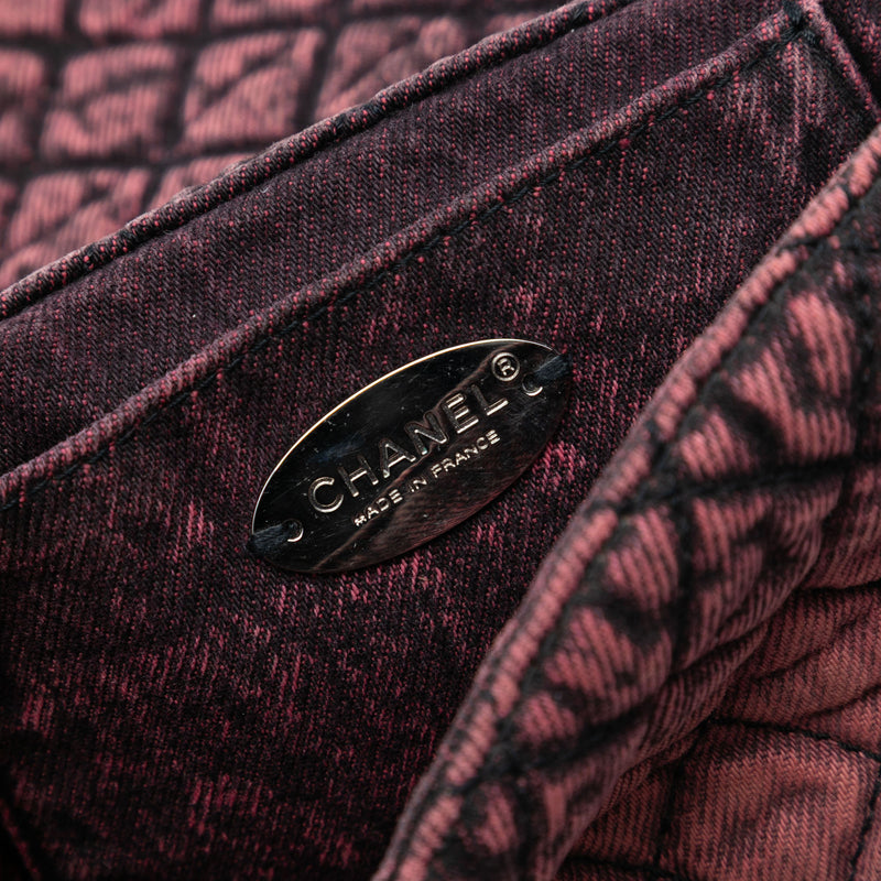 Small Square CC Quilted Denimpression Single Flap - Image 5