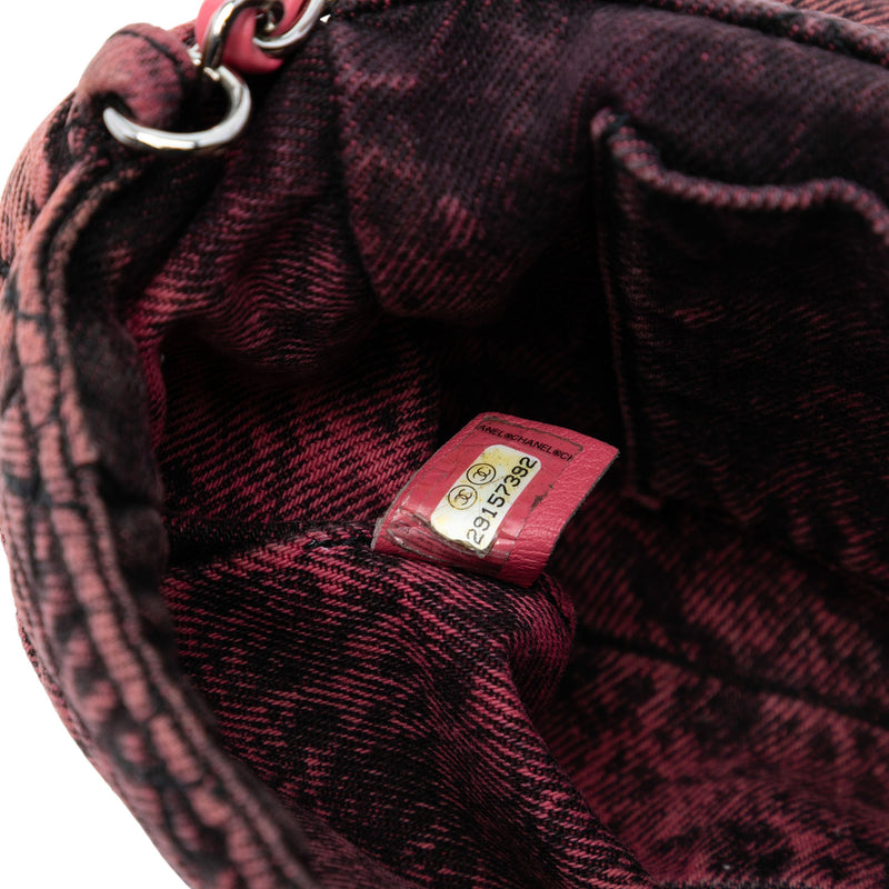 Small Square CC Quilted Denimpression Single Flap - Image 6