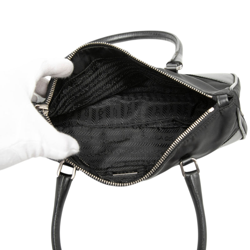 Vitello Trimmed Tessuto Handbag - Image 4
