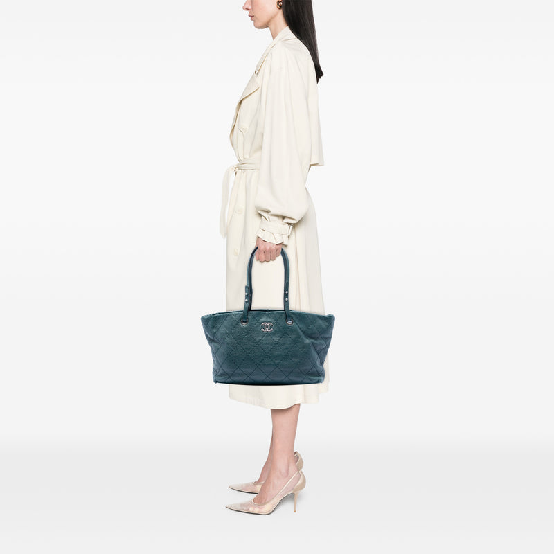 Large Glazed Calfskin On The Road Tote - Image 7