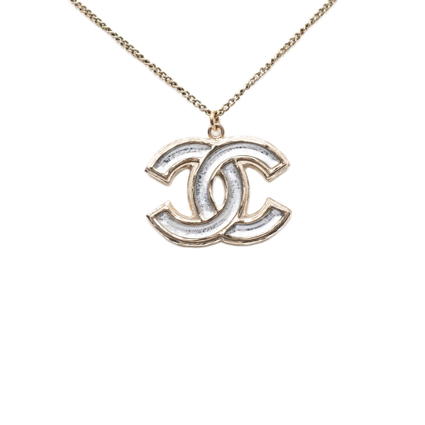 CC Gold Plated Resin Pendant Necklace - Image 1