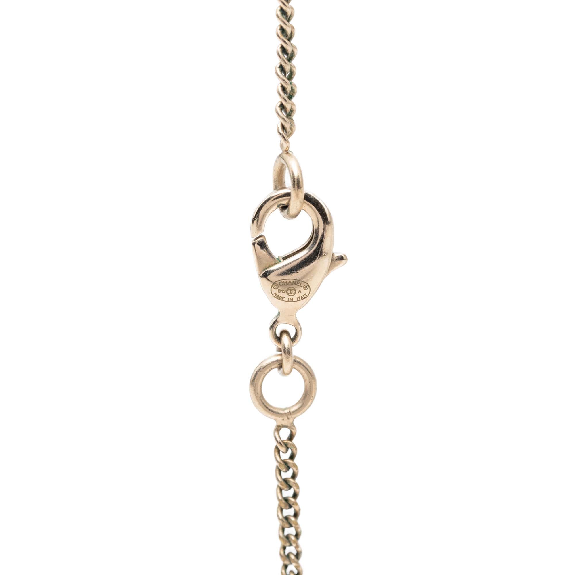 CC Gold Plated Resin Pendant Necklace - Image 4