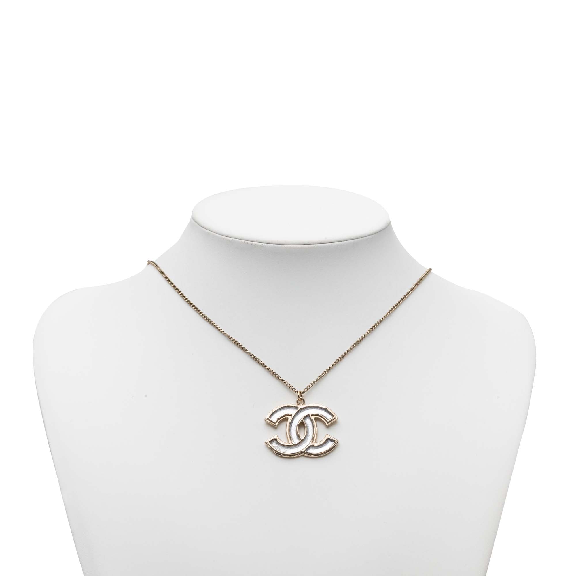CC Gold Plated Resin Pendant Necklace - Image 5