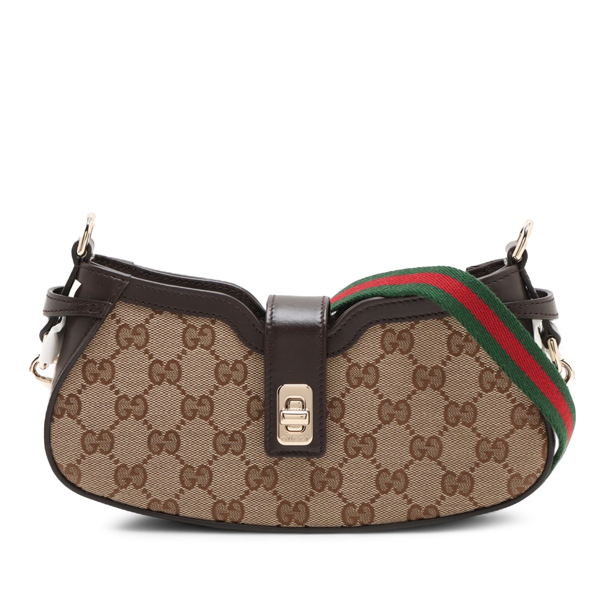 Mini GG Canvas Web Moon Side Shoulder Bag - Image 1