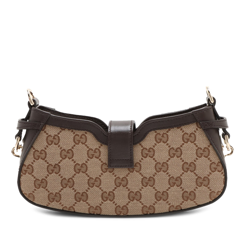 Mini GG Canvas Web Moon Side Shoulder Bag - Image 2
