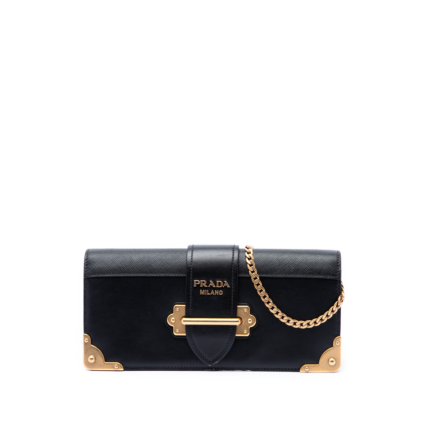 City Calf and Saffiano Cahier Chain Clutch - Image 1