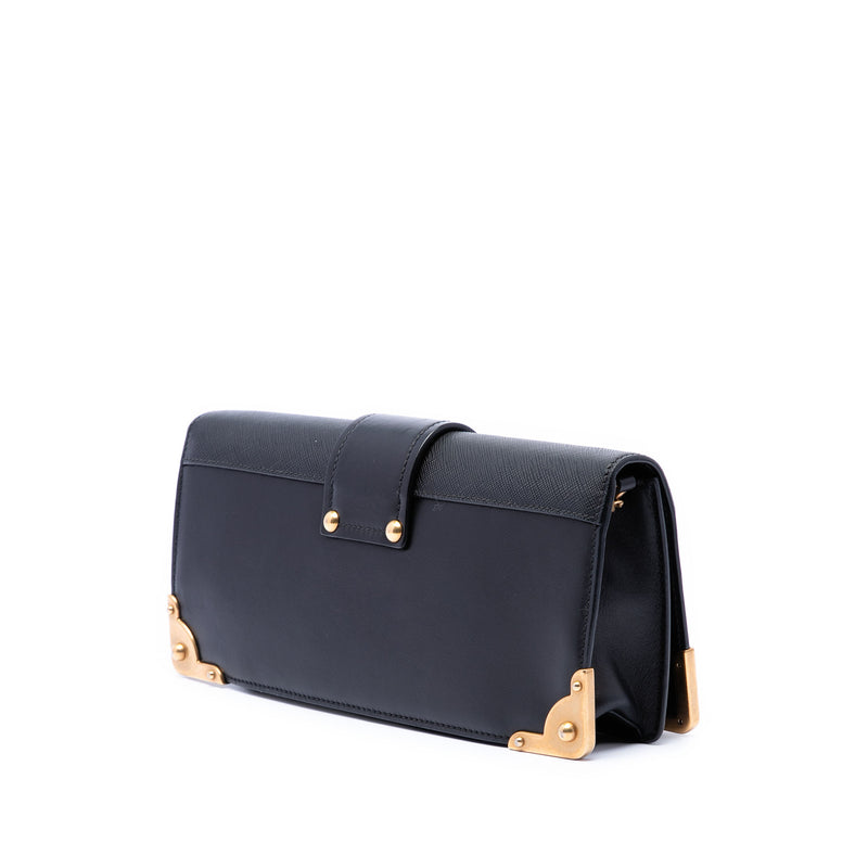 City Calf and Saffiano Cahier Chain Clutch - Image 2