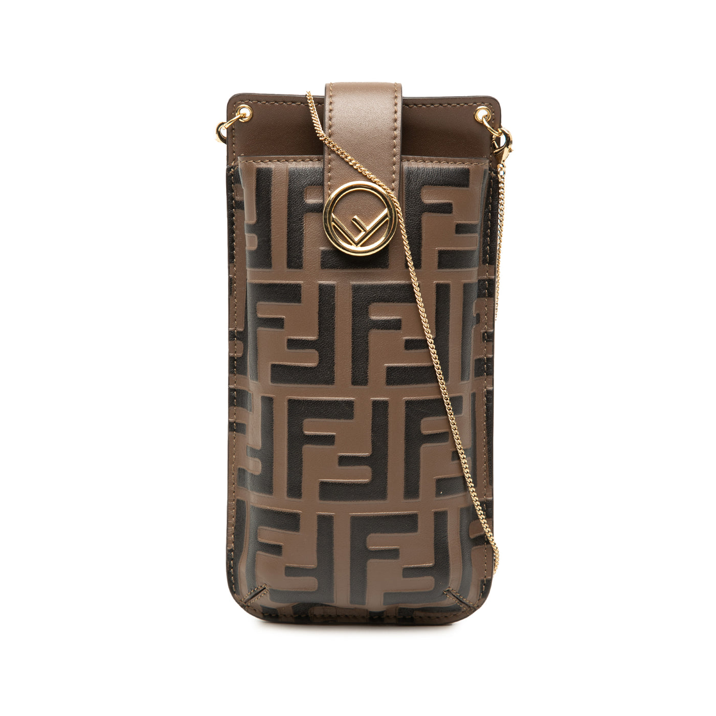 FF 1974 Embossed Leather Phone Pouch on Chain - Image 1