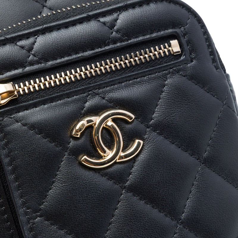 CC Quilted Lambskin Phone Holder With Chain - Image 5