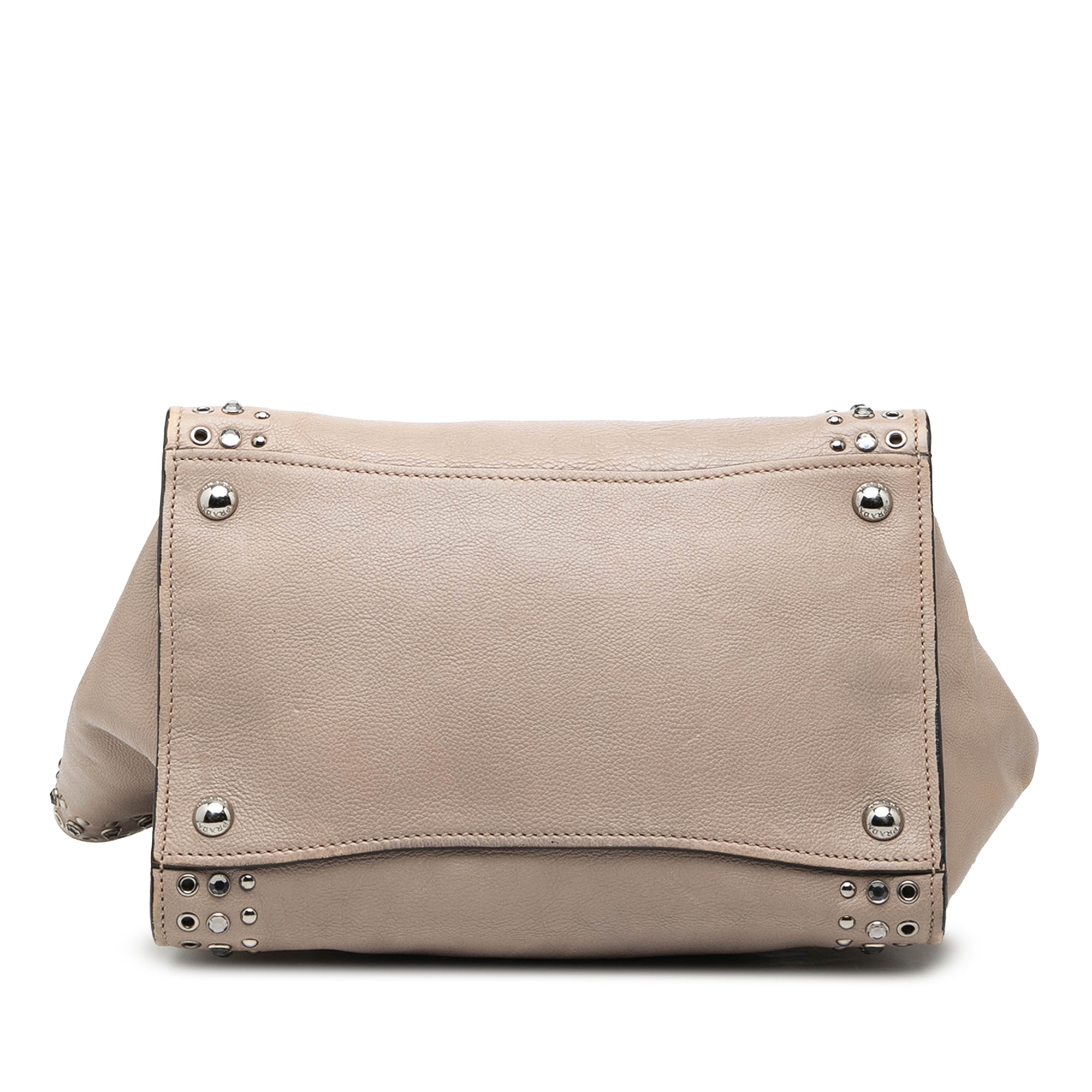 Glace Calf Studded Twin Pocket Satchel - Image 3