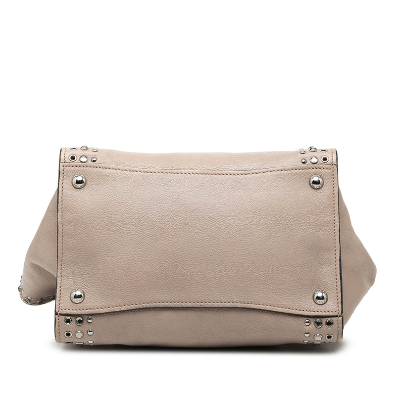 Glace Calf Studded Twin Pocket Satchel - Image 3