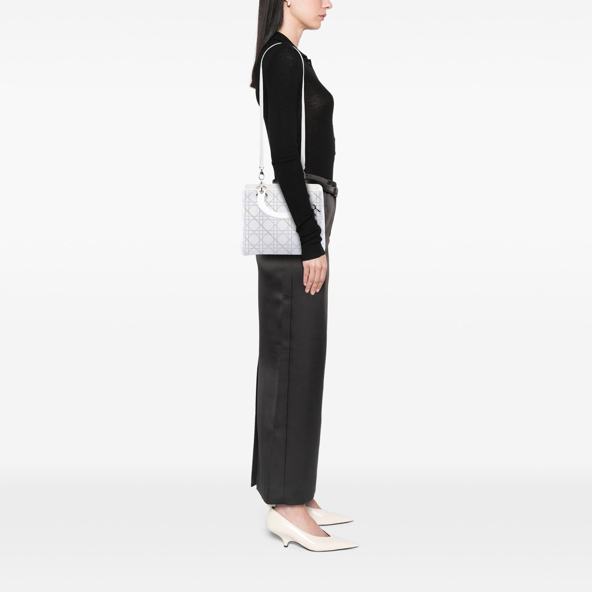 Medium Calfskin Cannage Print Lady Dior - Image 6