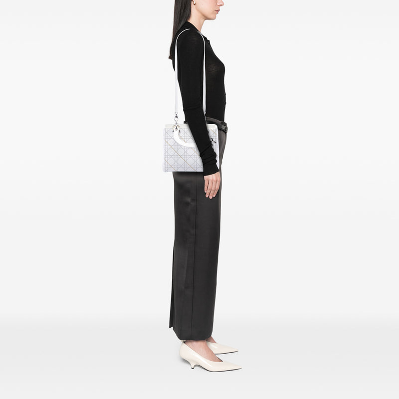 Medium Calfskin Cannage Print Lady Dior - Image 6