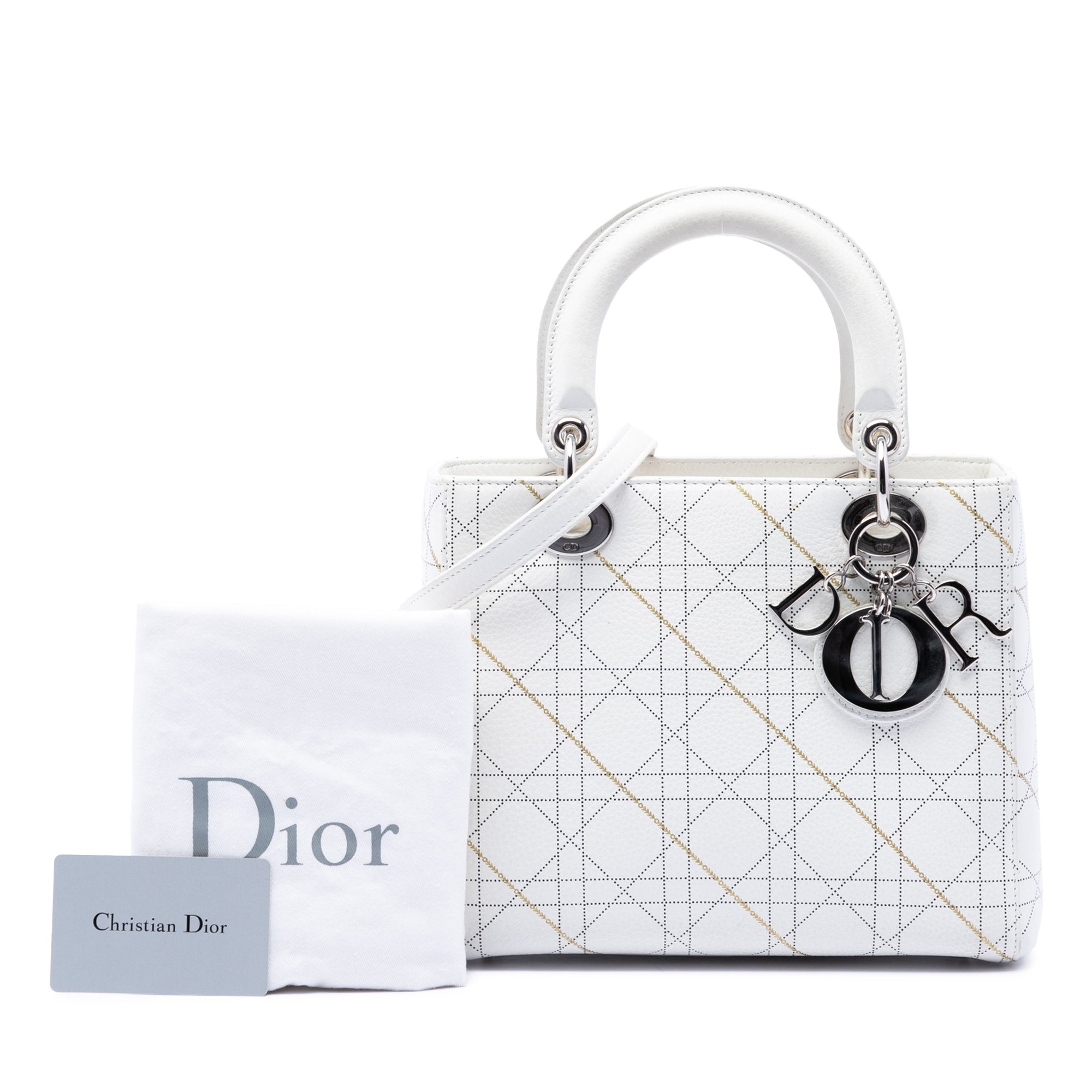 Medium Calfskin Cannage Print Lady Dior - Image 7