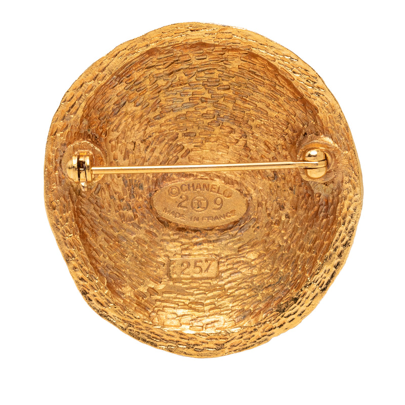 CC Gold Plated Round Brooch - Image 2