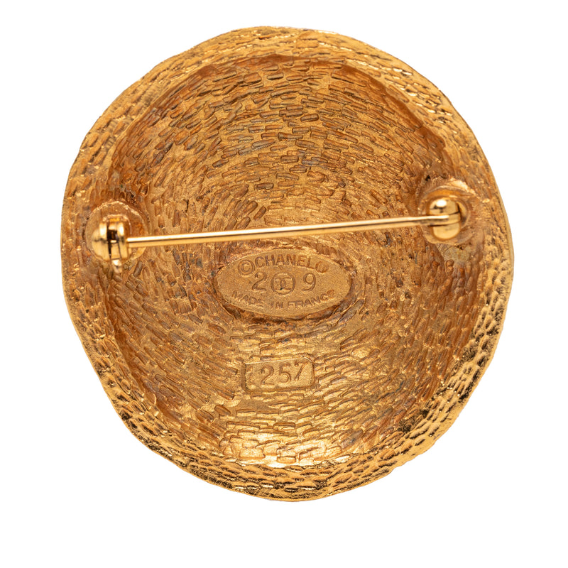 CC Gold Plated Round Brooch - Image 3