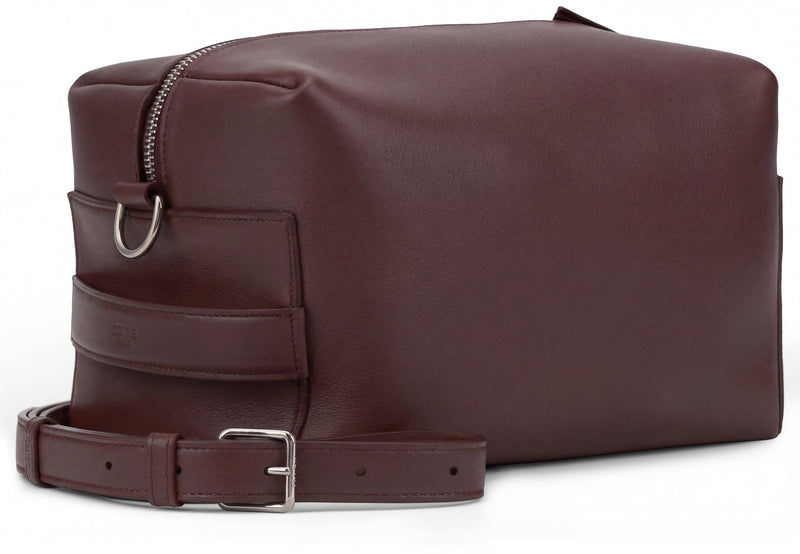 Celine Calf Leather Shoulder Bag — Burgundy Skin