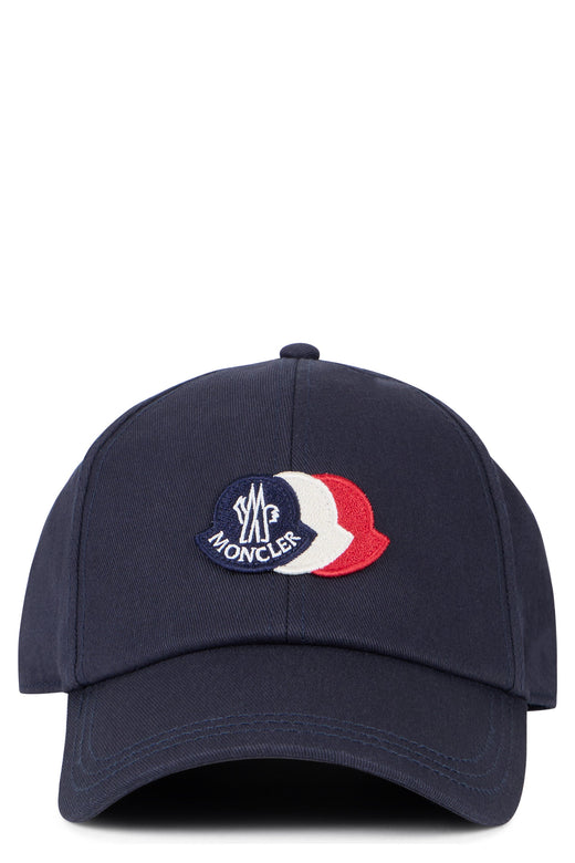 Moncler L10913b00051 Logo-Embroidered Cotton Baseball Cap — Navy Caps