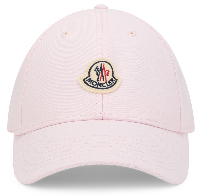 Moncler L10933b00008 Logo-Embroidered Cotton Baseball Cap — Pink Caps
