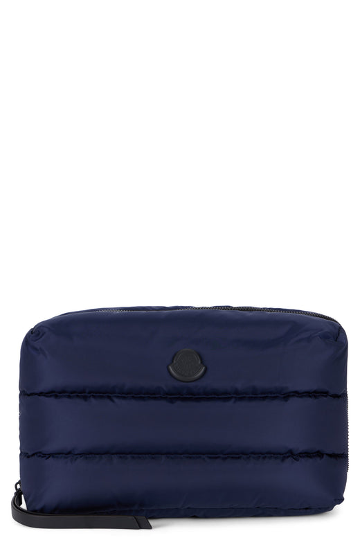 Moncler Quilted Padded Travel Wallet — Navy Polyamide