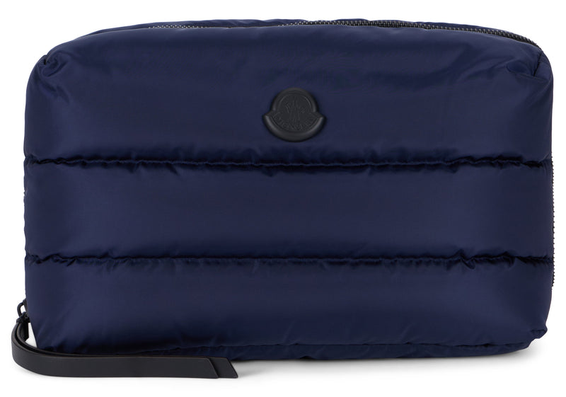 Moncler Quilted Padded Travel Wallet — Navy Polyamide