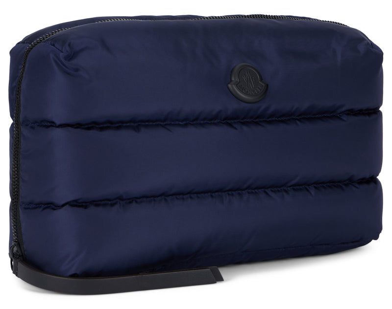 Moncler Quilted Padded Travel Wallet — Navy Polyamide