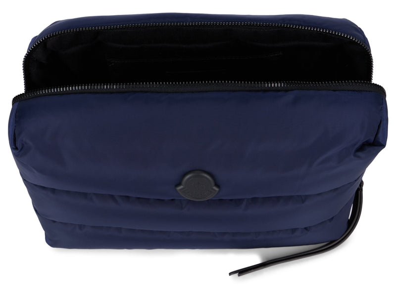 Moncler Quilted Padded Travel Wallet — Navy Polyamide