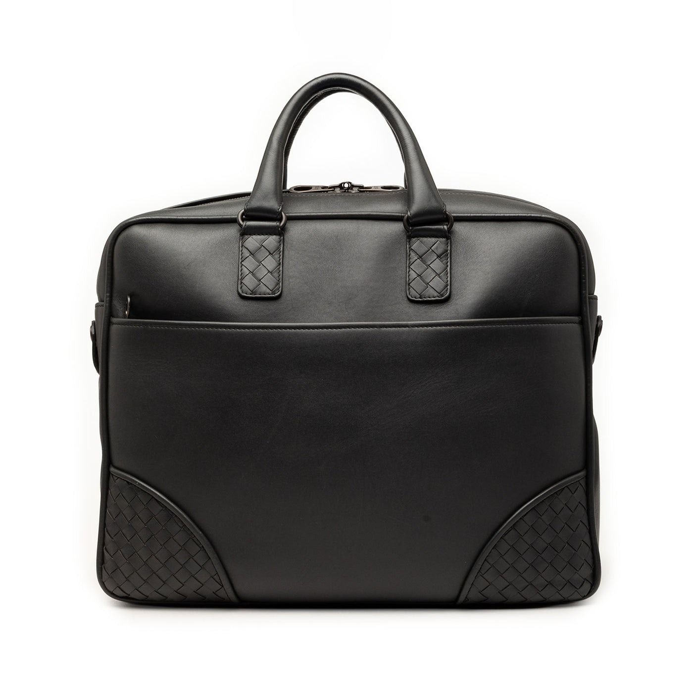 Intrecciato Trimmed Leather Briefcase - Image 1