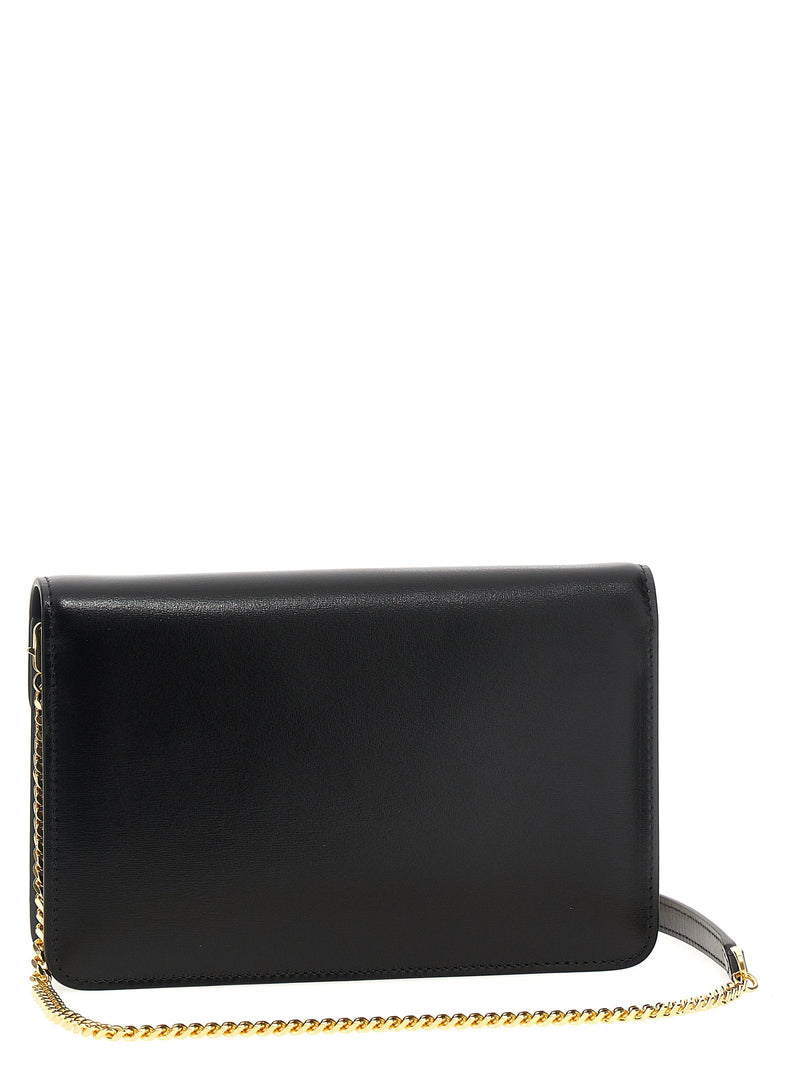 Tom Ford Leather With Gold-Tone Hardware Crossbody Bag — Black