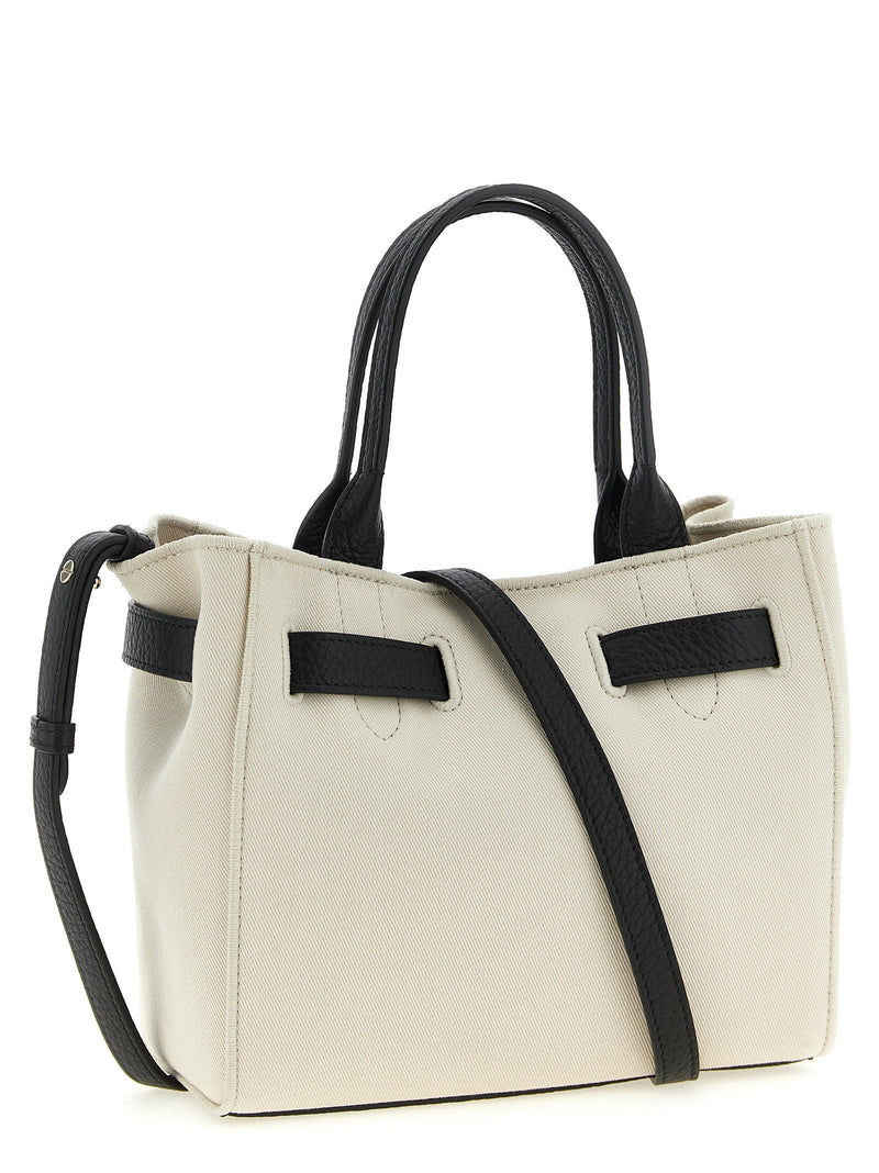 Tom Ford Audrey Top Handle Bag — Cream Canvas And Hammered Leather