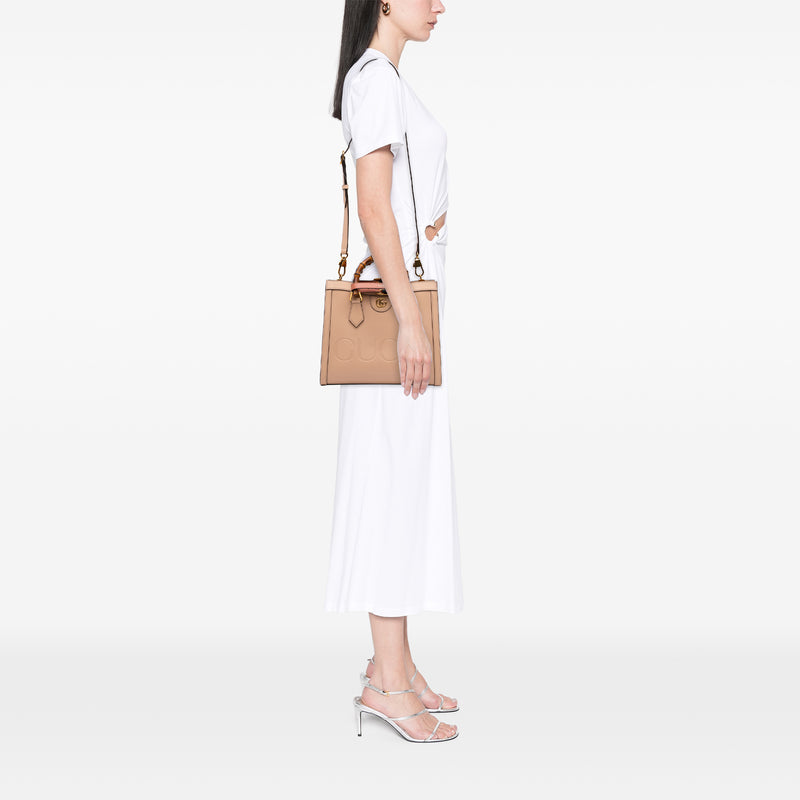 Medium Calfskin Bamboo Diana Satchel - Image 6