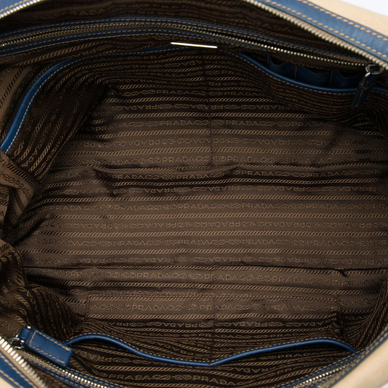 Saffiano Trimmed Canvas Briefcase - Image 4