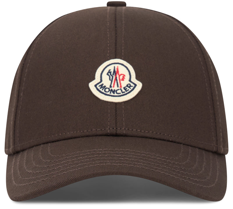 Moncler L20913b00037 Logo-Embroidered Cotton Baseball Cap — Brown Caps