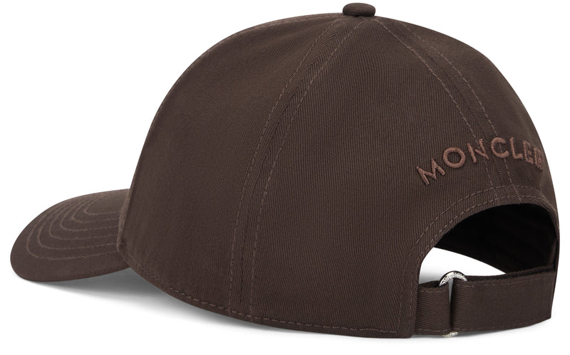 Moncler L20913b00037 Logo-Embroidered Cotton Baseball Cap — Brown Caps