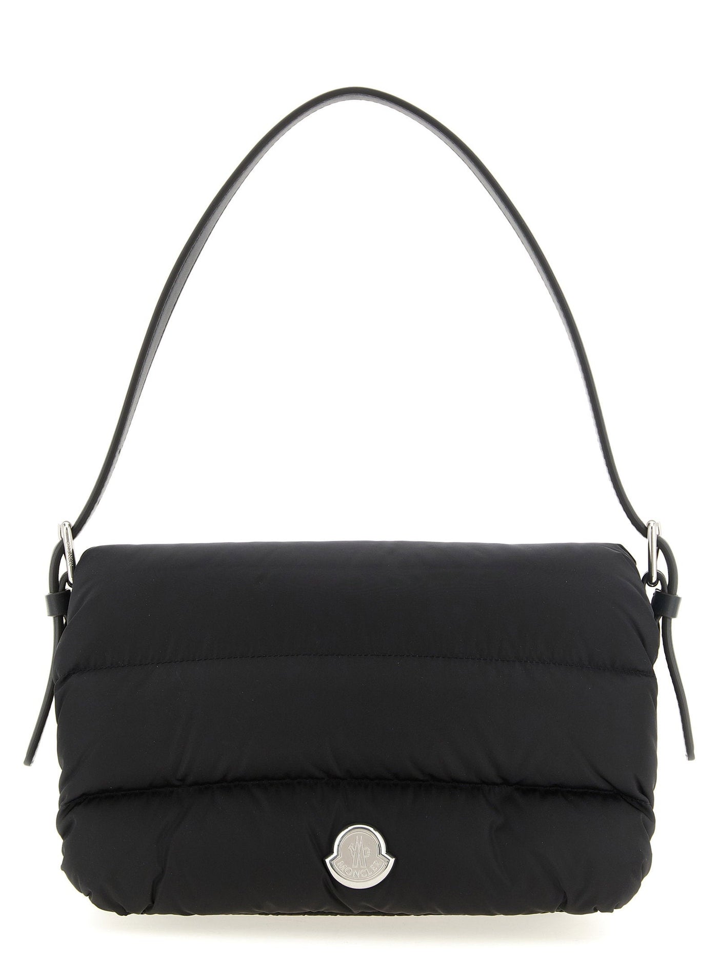 Moncler Caradoc Shoulder Bag — Black Nylon With Feather Padding