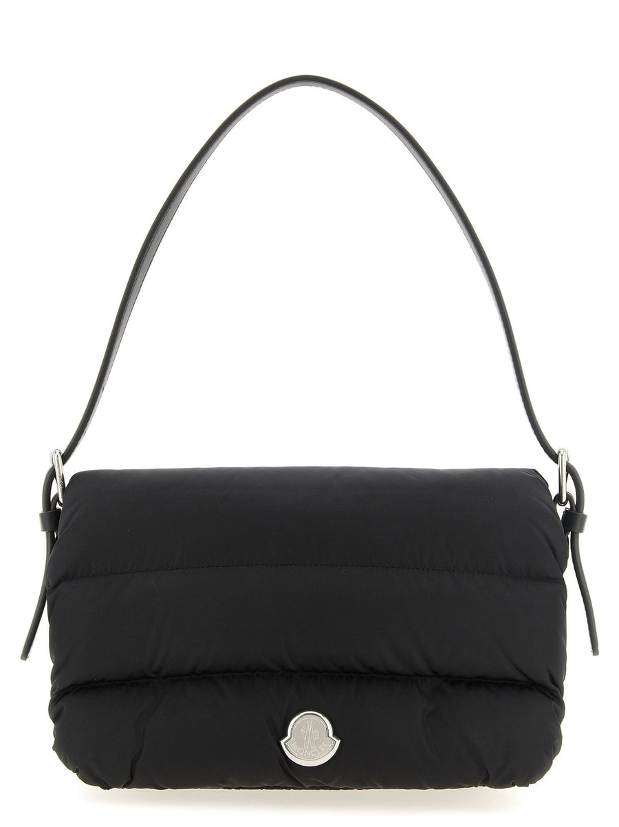 Moncler Caradoc Shoulder Bag — Black Nylon With Feather Padding