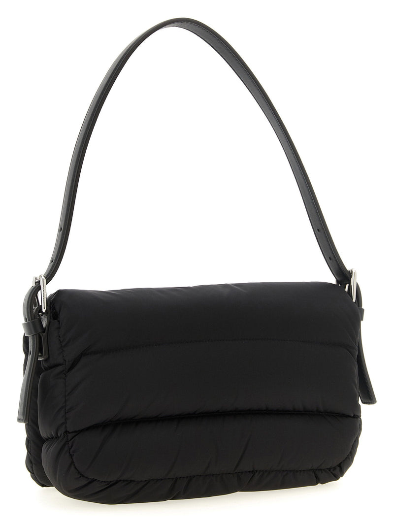 Moncler Caradoc Shoulder Bag — Black Nylon With Feather Padding