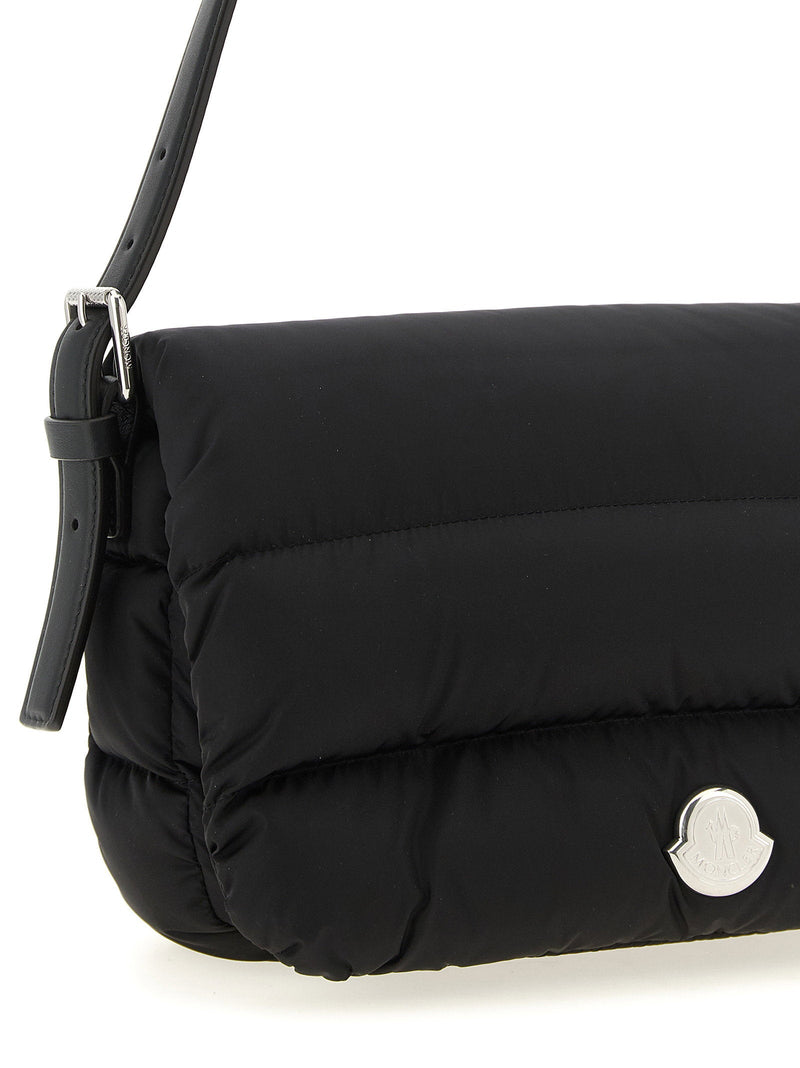 Moncler Caradoc Shoulder Bag — Black Nylon With Feather Padding