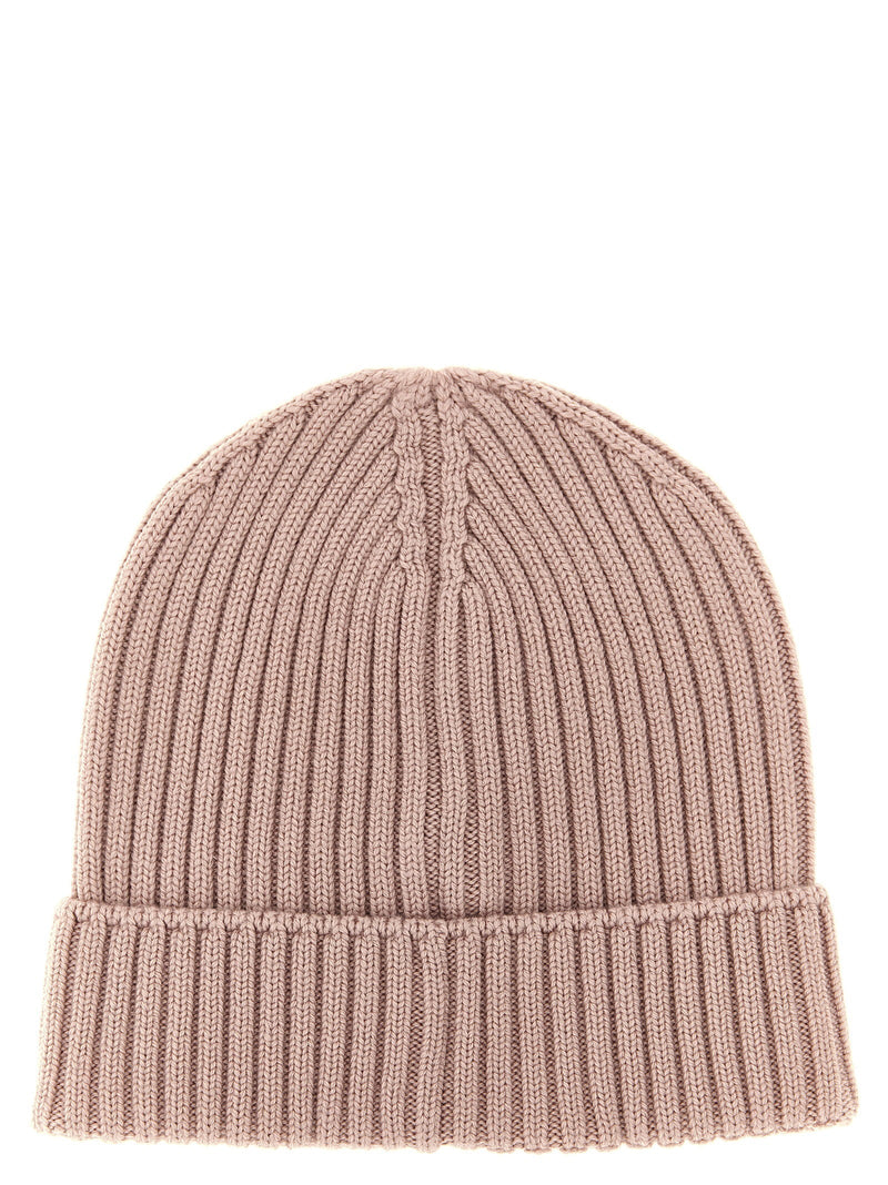 Moncler Enfant Merino Wool Ribbed Beanie — Antique Pink Pure Fineness 7 Beanies