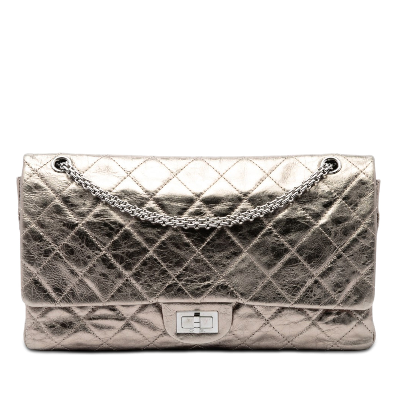 Metallic Aged Calfskin Reissue 2.55 Double Flap 227 - Image 1