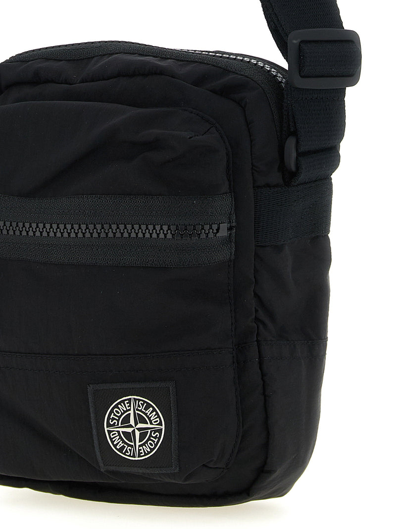Stone Island Nylon Metal Fabric Crossbody Bag — Black