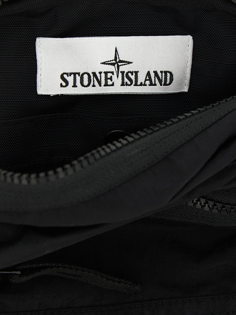 Stone Island Nylon Metal Fabric Crossbody Bag — Black