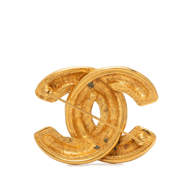 CC Gold Plated Quilted Brooch - Image 2