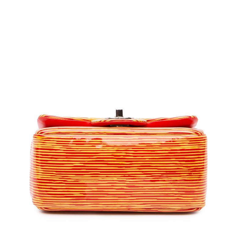 Mini Square Classic Patent Striped Single Flap - Image 3