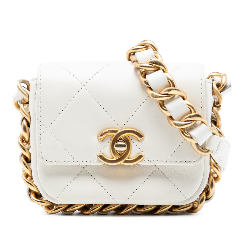 Mini Quilted Calfskin Framing Chain Flap