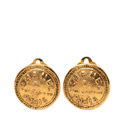 Gold Plated 31 Rue Cambon Round Clip On Earrings - Image 1