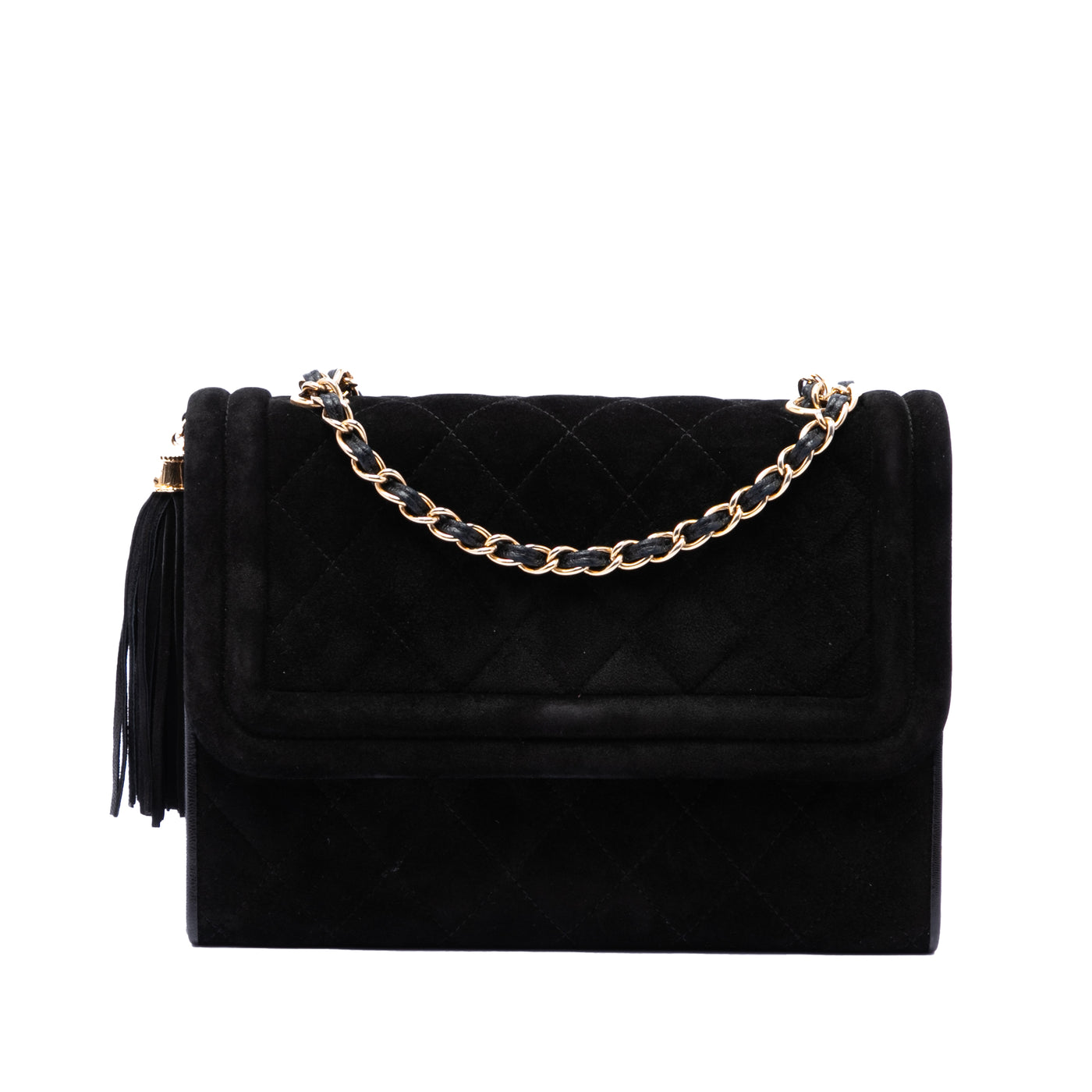 Quilted Suede Tassel Flap - Image 1