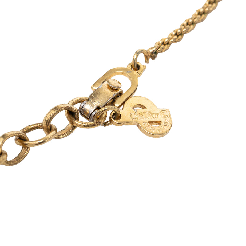 Gold Plated Enamel Logo Round Pendant Necklace - Image 4